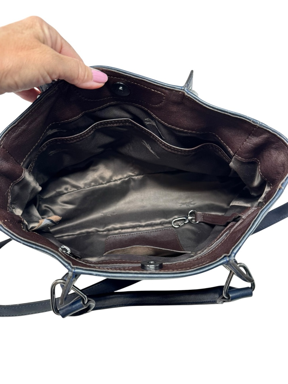 Longchamp Medium 3D Satchel Navy - Picture 6 of 11